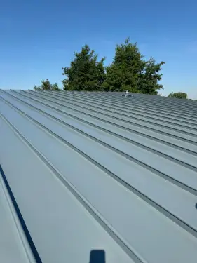 Click Here To Enlarge This Photo Of Ash & Lacy Ashzip 400mm flat pan built up aluminium Standing Seam Roofing & Cladding System in Slate Grey for a private school in London